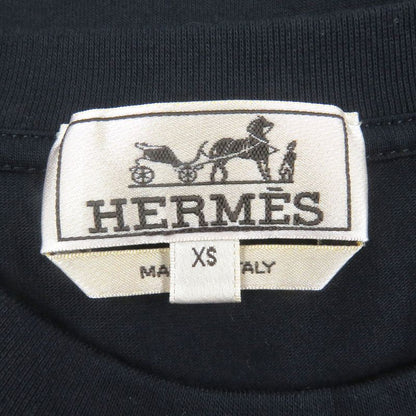 Hermes 23SS Poulp Watch 100% Cotton Crew Neck Cut And Sleeve T-shirt Navy XS