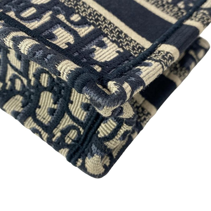 Dior/christian Dior Tote Book Tote Bag Mini Navy Ivory And Blue