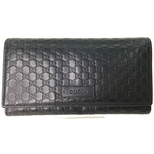 Gucci Men's Long Wallet Micro Gucci Guccissima GG 449396 Black