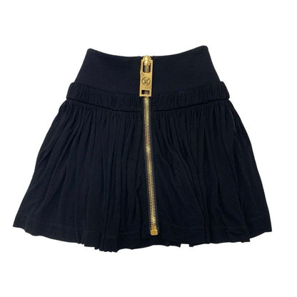 Louis Vuitton Bottoms Black Gold XXL Zipper High Waist Skirt Mini Logo