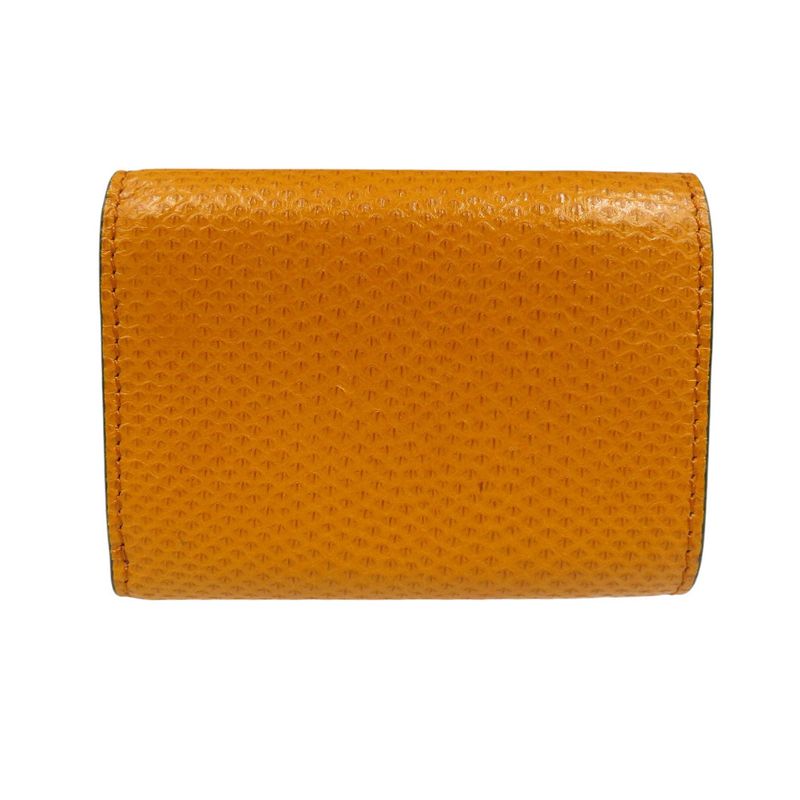 Fendi Fize 8m0395 Karung Leather Gold Hardware Yellow Trifold Wallet 1050 Fendi