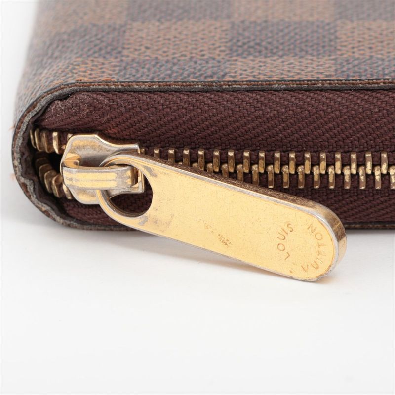 Louis Vuitton Damier Zippy Organizer Round Zip Wallet Long Wallet N60003 Brown