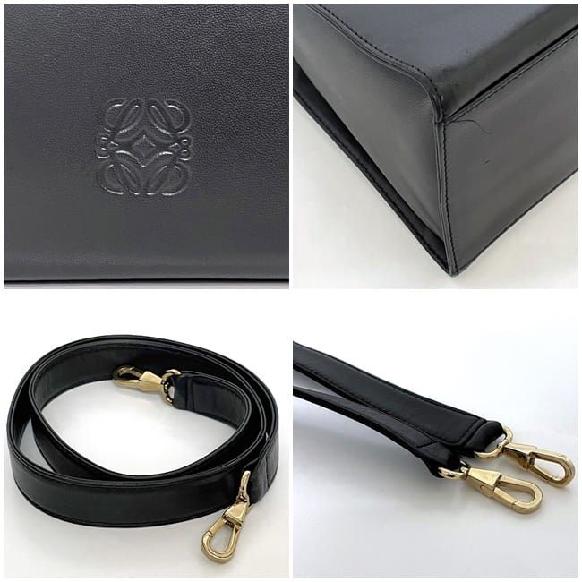 Loewe 2way Bag Black Anagram Excellent Condition Napa Leather Preowned