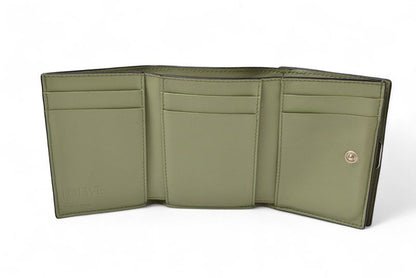 Loewe Wallet Loewe Trifold Mini Wallet Anagram Trifold Green Rosemary