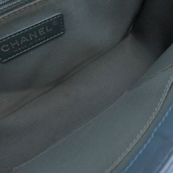 Chanel Shoulder Bag Boy Chanel Calf Metallic Blue Silver Hardware Blue Shoulder