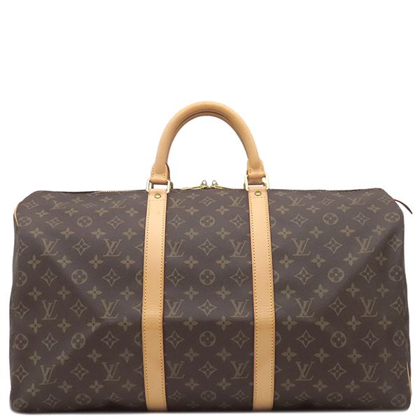 Louis Vuitton Boston Bag Keepall 50 Monogram Canvas Monogram Gold Hardware