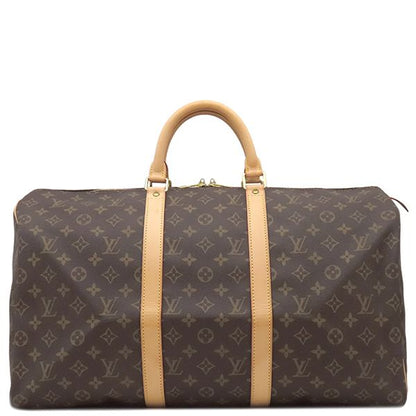 Louis Vuitton Boston Bag Keepall 50 Monogram Canvas Monogram Gold Hardware