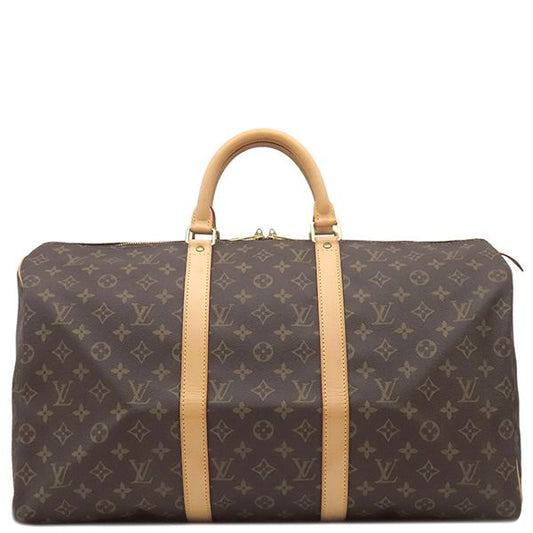 Louis Vuitton Boston Bag Keepall 50 Monogram Canvas Monogram Gold Hardware