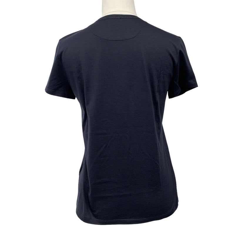 Hermes Top Cotton Black Embroidery T-Shirt