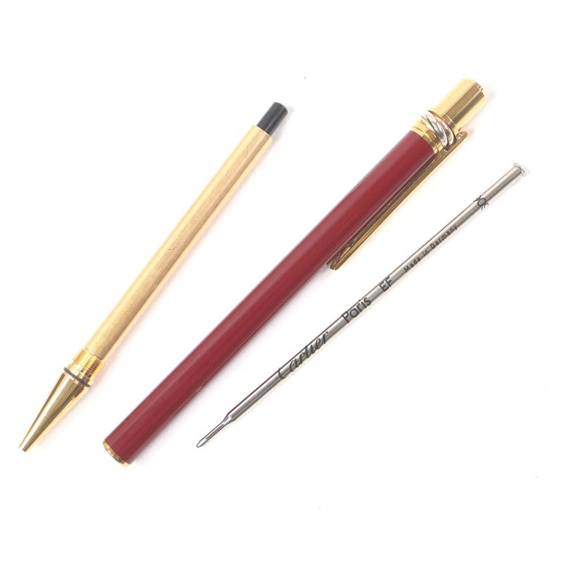 Cartier Trinity De Cartier Ballpoint Pen With Doble C Logo Bordeaux Gold With