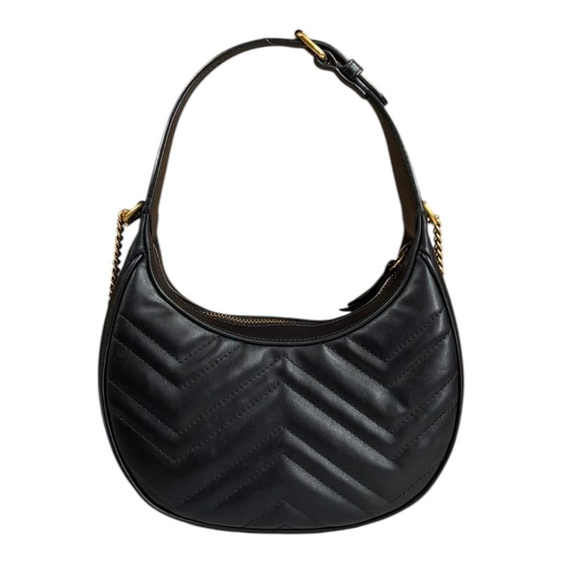 Gucci GG Marmont Shoulder Bag Leather 699514 Black Ladies Gucci  Gucci