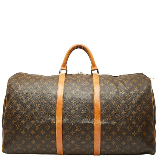Louis Vuitton Monogram Keepall 60 Boston Bag Travel Bag M41422 Brown PVC