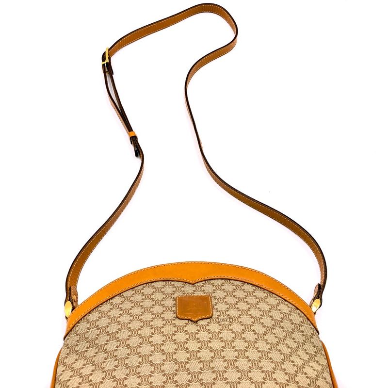 Celine M08 Shoulder Bag Macadam PVC Vintage Beige Women