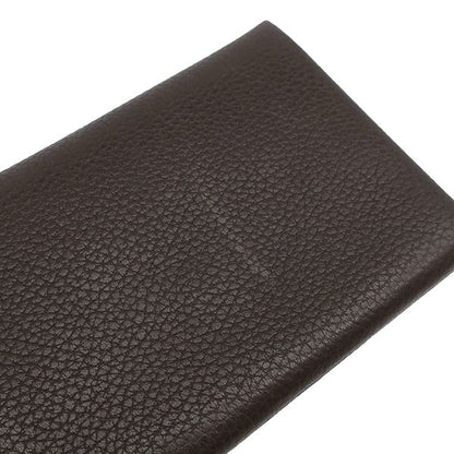 Hermes Card Case Calvi Duo Barenia Faubourg Ebène Silver Hardware Brown Gray