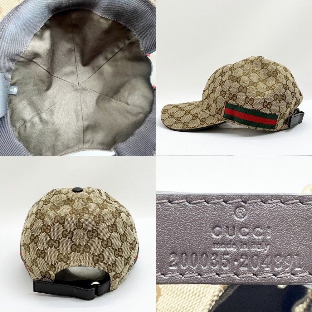 Gucci Hat Cap GG Pattern 200035 L Size 59cm (23.23in) Beige