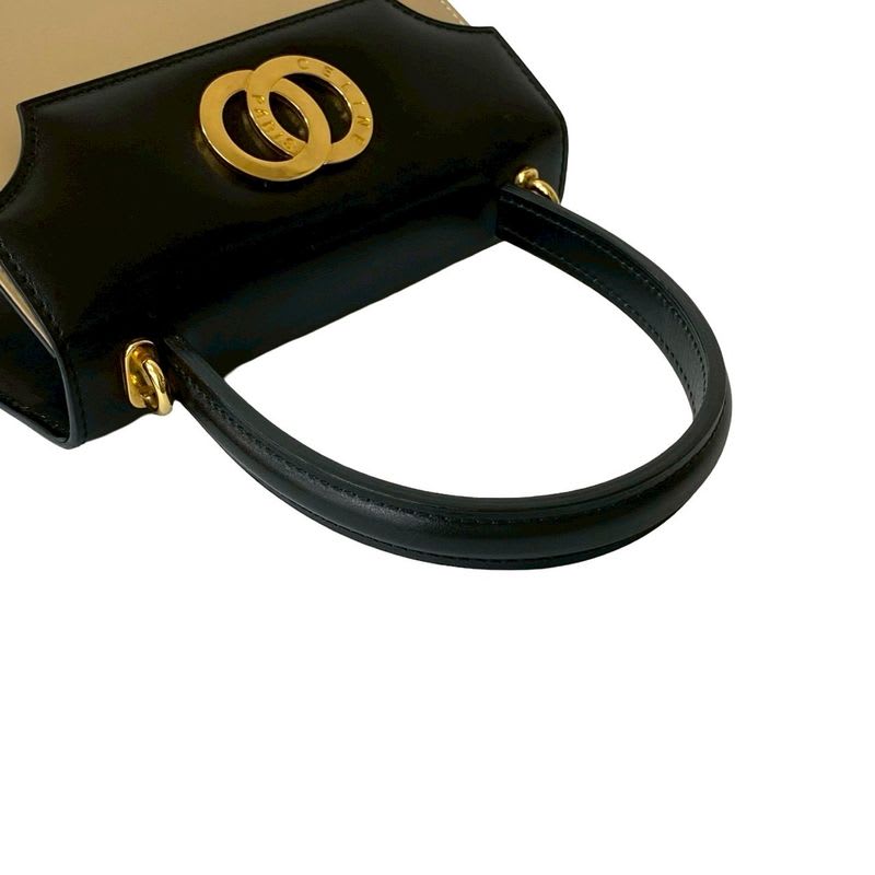 Celine Circle Logo Hardware Calf Leather 2-Way Handbag Shoulder