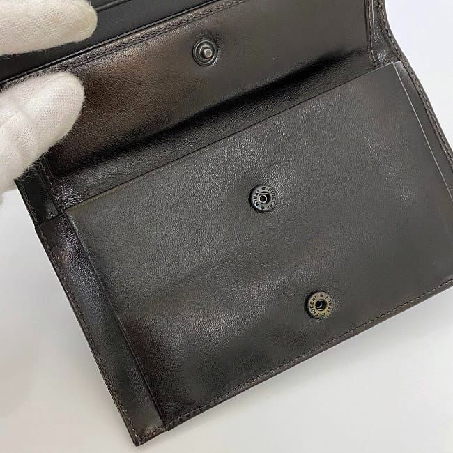 Fendi Bifold Wallet Khaki Brown Zucca 8m0022 Excellent Condition