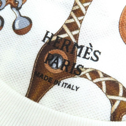 Hermes 24SS 4e4527dn Panoply De Cuir 100% Cotton Deer Crew Neck Short Sleeve