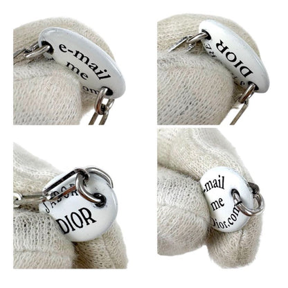 Christian DIOR J'adore E-mail Me Plate Necklace White Silver Color Accessories