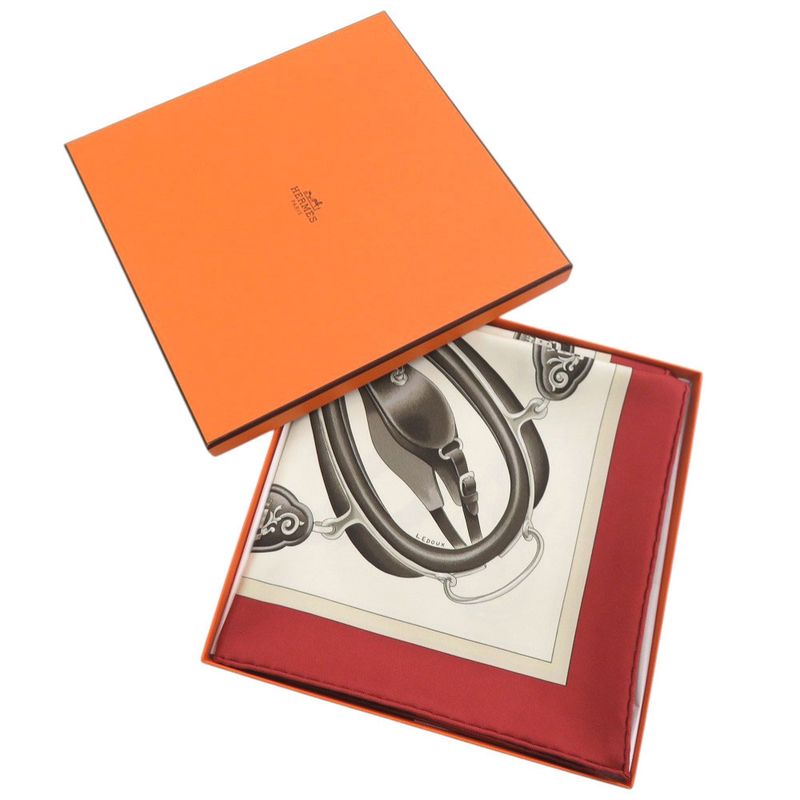 Hermes Carré 90 Attelage EN Arbalete Arched Linked Silk Multicolor Scarf 1546