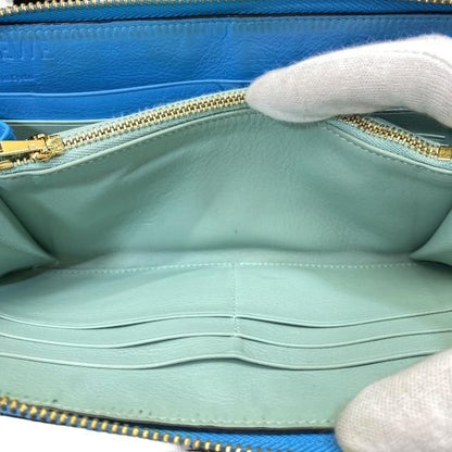 Loewe Wallet Long Wallet Round Zipper Anagram Leather Sky Blue Mint