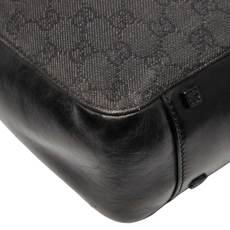 Gucci GG Canvas Tote Handbag 1019220 Black Canvas Leather Ladies Gucci