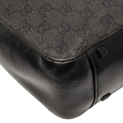 Gucci GG Canvas Tote Handbag 1019220 Black Canvas Leather Ladies Gucci