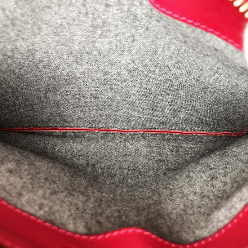 Celine Trio Shoulder Bag 0154 Crossbody Shoulder Dark Pink Red Leather Women's