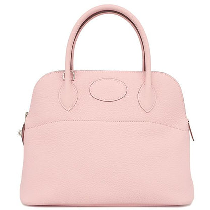 Hermes 2-Way Bag Bolide 31 Verso Taurillon Clemence Rose Cherry and Nata Silver