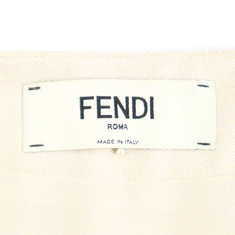 Fendi 24ss Canvas Mini Skirt Fq7583 Aw Zw Beige 36