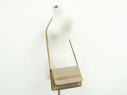 Authentic Celine Macadam Shoulder Bag Pochette PVC Beige Macadam Bag Pre-owned