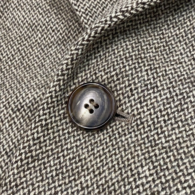 Hermes Coat Size 52 Men - Pt9201 Dark Brown And Ivory Long Sleeves / Chester /