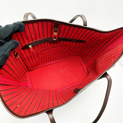 Louis Vuitton Damier Neverfull N41358 Ebene Tote Bag Women's Gold Hardware