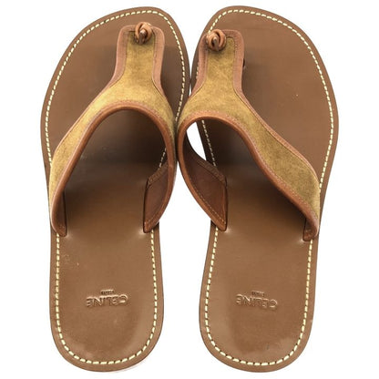 Celine Leather Sandals Men's Camel 40