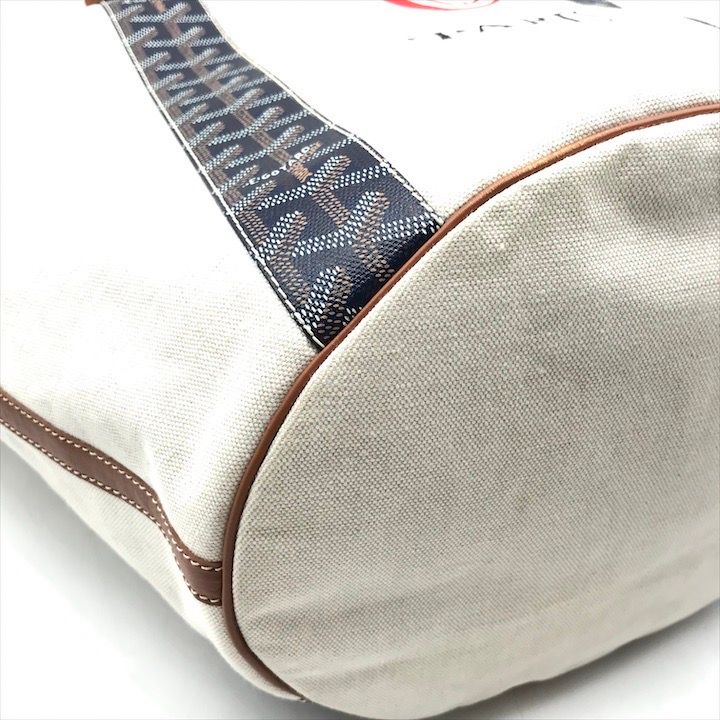 Goyard Bella la Reversible Tote Canvas Leather Navy Brown Natural