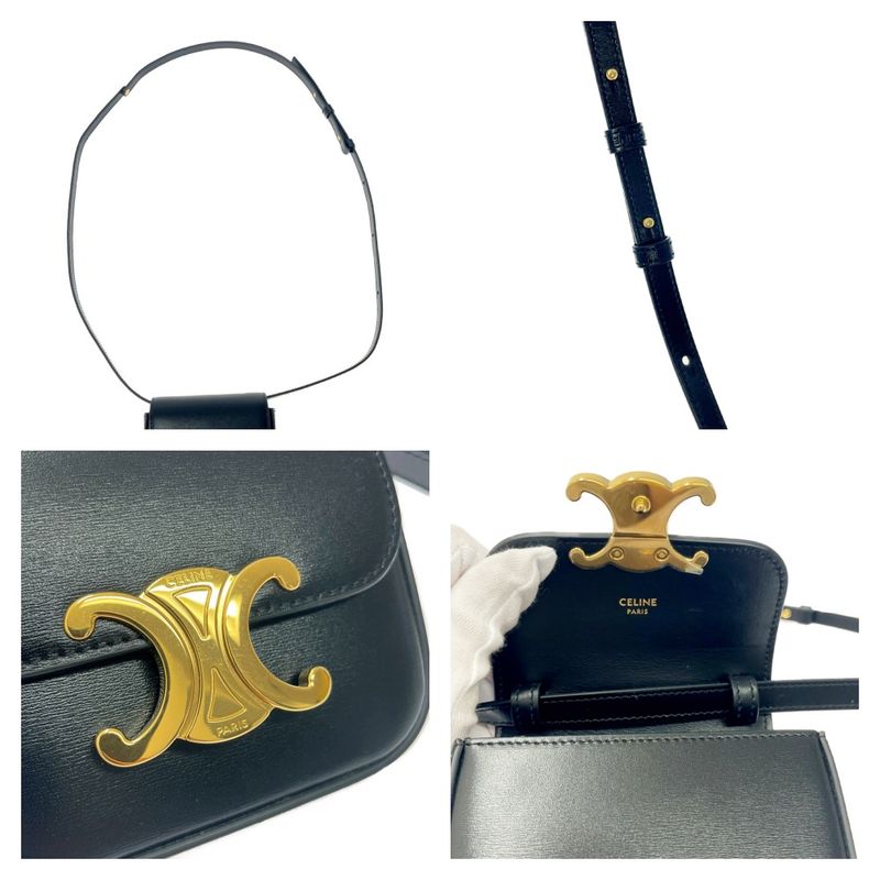 Celine Shiny Calfskin Mini Claude Shoulder Bag Black 408578 Shoulder Bag