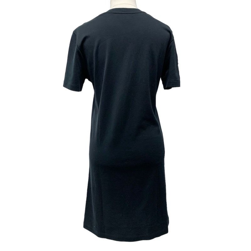 Louis Vuitton Dress Cotton Black Logo Patch Short Sleeve