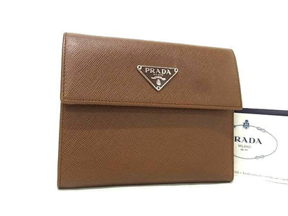 Prada M170a Saffiano Leather Trifold Wallet Coin Purse Coin Purse