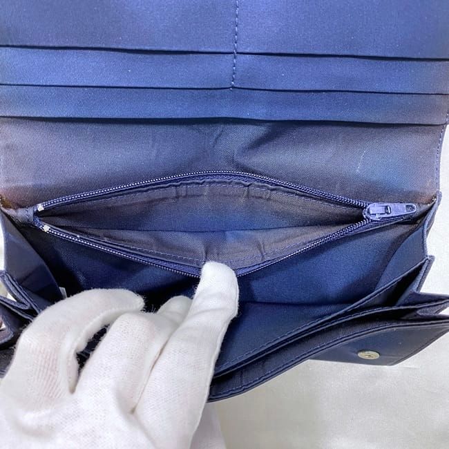 Prada Bifold Long Wallet Navy Blue Tessuto Wallet Nylon Preowned