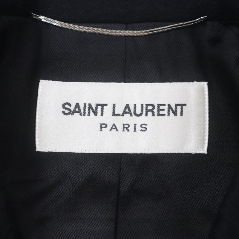  Saint Laurent Paris 579819 Wool Cashmere Single Chester Coat Black 48 Hanger