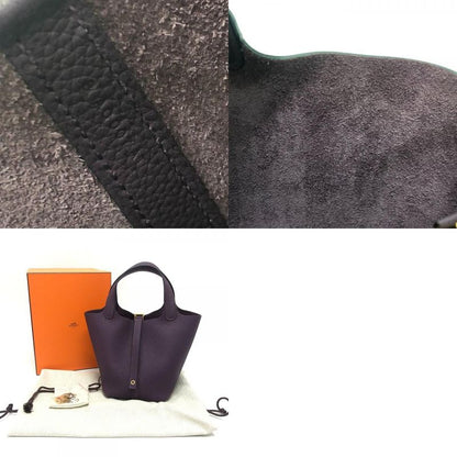 Hermes Handbag Picotin Lock PM Taurillon Clemence Cassis And Gold Hardware