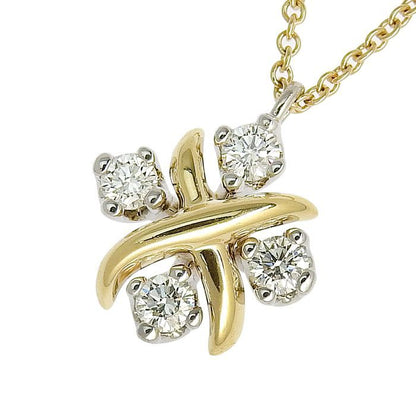 Tiffany & Co Jean Schlumberger Diamond Necklace 18K Yellow Gold Pt950 750