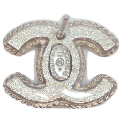 Chanel 12A Silver Coco Mark Earrings Silver Accessories Women