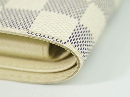 Authentic Louis Vuitton LV Portefeuille Marco Damier Azure Fold Wallet White