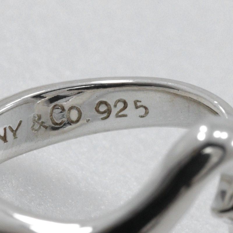 Tiffany & Co Open Heart Elsa Peretti Silver 925 Size 9 Ladies 4.7g Ring