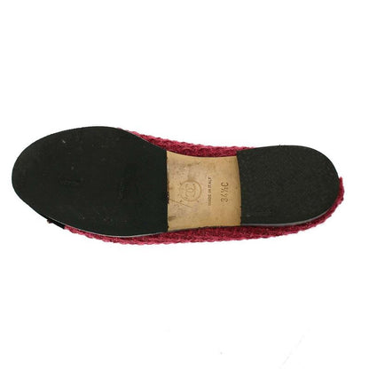 Chanel Ballerina Coco Mark Tweed Flat Shoes Pink 34 1 2