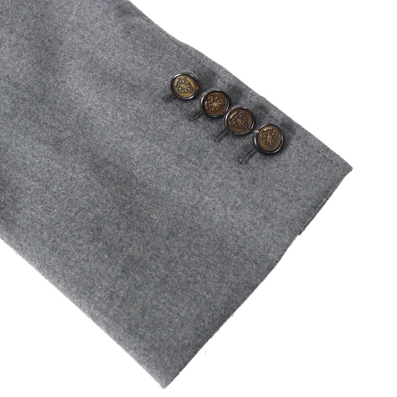 Gucci Wool Cles Button Single Tailored Jacket Gray 42 Genuine