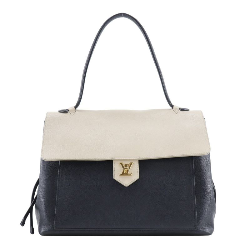 Louis Vuitton Lock Me MM M50191 Calf Black/beige Du0185 Ladies Tote Bag