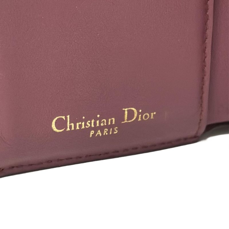 Dior/christian Dior 30 Montaigne Lotus Wallet Bordeaux Leather