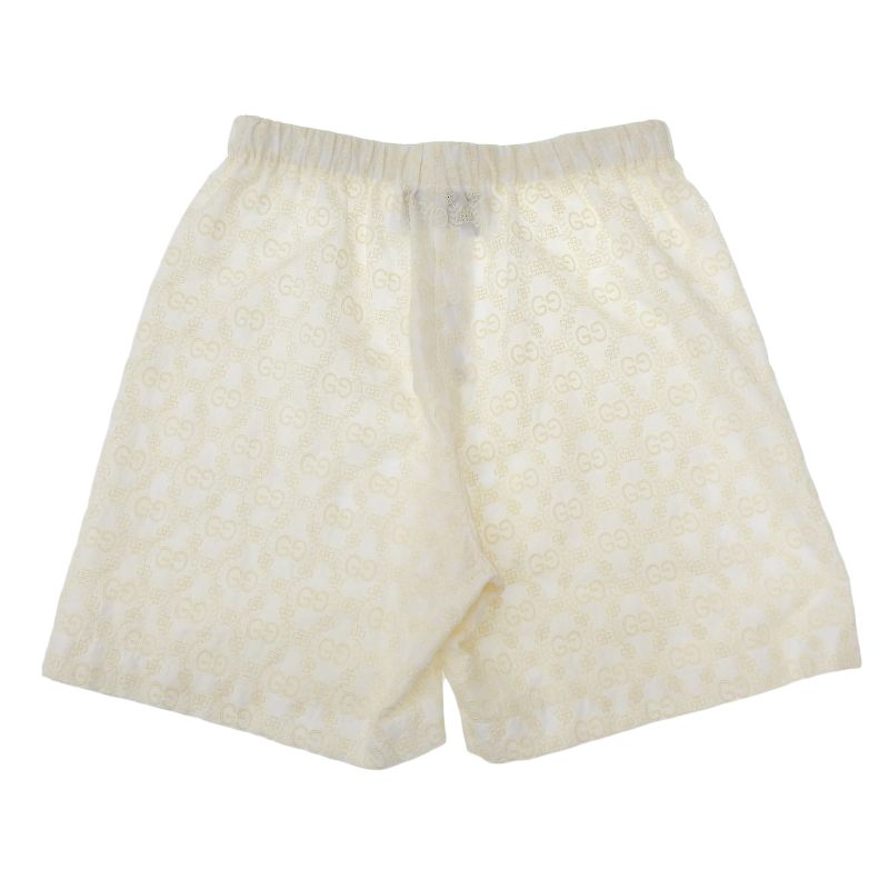 Gucci 627841 Cotton GG Embroidery Shorts Off White 38 Genuine